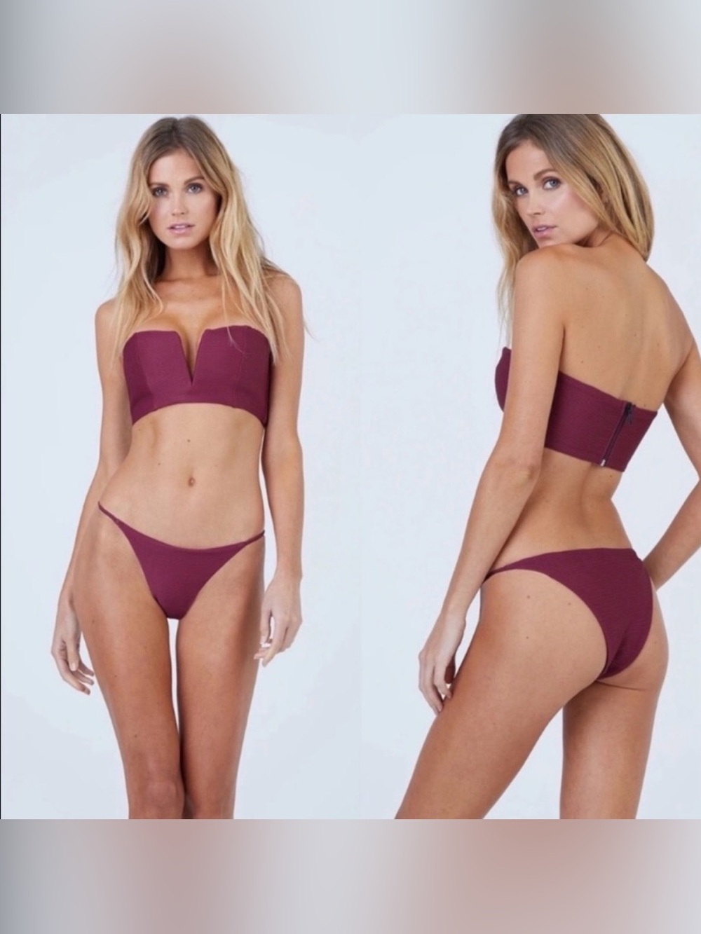 Onia Strapless Julie Bikini Set in Plum